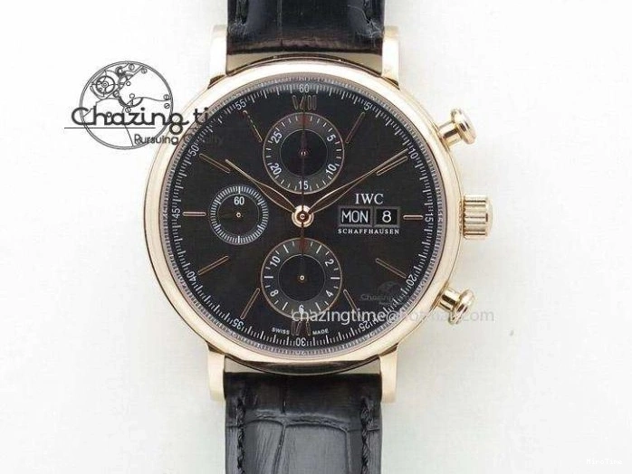MIROTIME 0822 Cozy Pilot Chrono SS IW387802 V6F 1:1 Best Edition On Brown Leather Strap A 7323